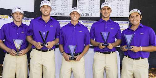 LSU celebrates David Toms Intercollegiate <br>(LSU Athletics Photo)