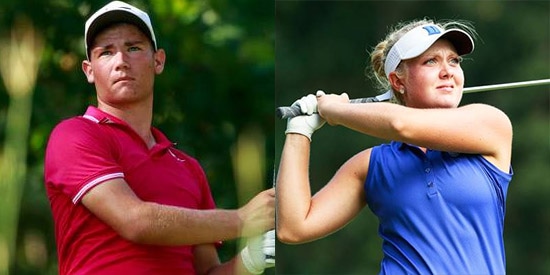 U.S. Junior Amateur winner Noah Goodwin and U.S. Junior Girls' winner <br> Erica Shepherd are now exempt in the U.S Open and U.S. Women's Open <br>(USGA Photo)