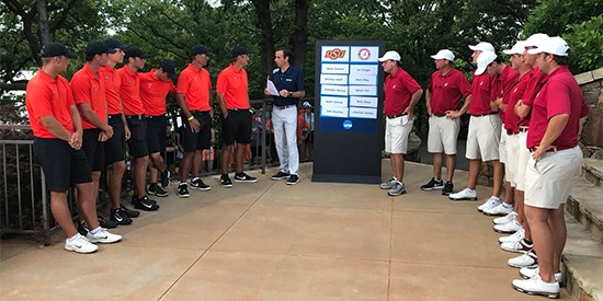 They faced off at the draw; they next face off on the course (OkSt photo)