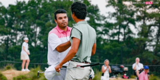 Austin Squires shakes Brandon Wu's hand (AGC/Kyle Rector)