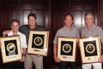 Mike Kelley, TJ Brudzinski Mid-Am Champs, left<br> Chip Lutz and Chris Lange Senior Champs, right