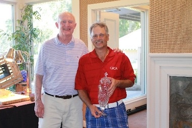 Tournament honoree Vinny Giles with the<br> inaugural winner Doug Hanzel