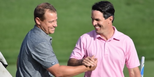 Champion Joe Deraney (left) and his partner Drew Kitchen <br>(Amateur Golf Photo)