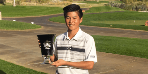 Shintaro Ban celebrates Clark County Amateur <br>(UNLV Athletics Photo)