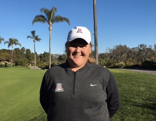 Haley Moore is all smiles after her first round 65