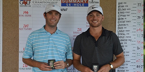 Joshua Irving (R) and Will Osborne, the 2017 Texas Four-Ball champions<br>(Texas Golf Association photo)
