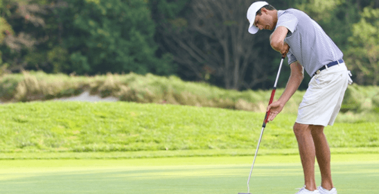 Stewart Hagestad putts on day one of the Met Open <br.(MGA Photo)