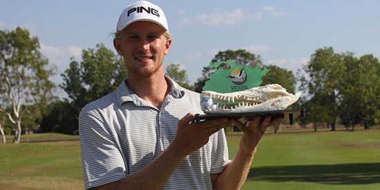 A trophy with teeth: Travis Smyth takes Aussie PGA event<br>(PGA Tour Australia photo)