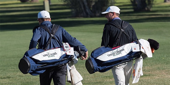 Every player in the tournament carries a bag with the name of a wounded or fallen soldier<br>(Patriot All-America photo)