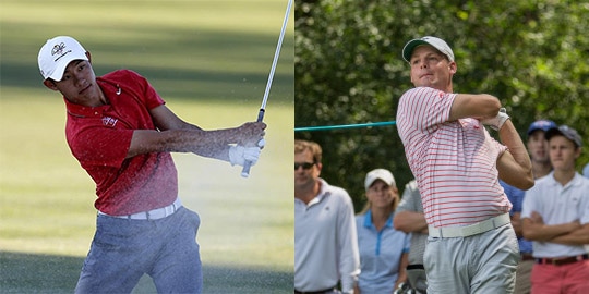 Collin Morikawa (L) and Doc Redman (R)<br>(Cal and Clemson photos)