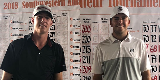 Jordan Hahn (L) and Wells Padgett (Southwestern Amateur photo)