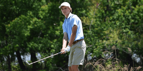 William Moll chips during second round play <br>(TXGA Photo)