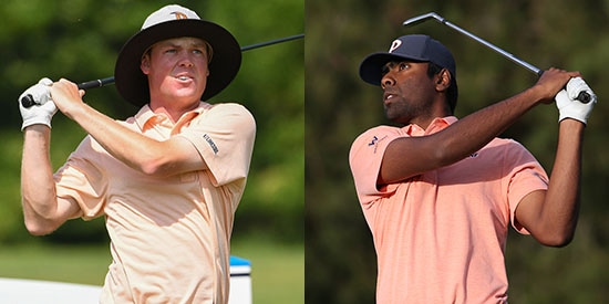 Joe Highsmith (L) and Sahith Theegala (Pepperdine photos)