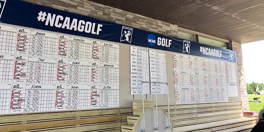 The 2019 NCAA Women's Championship leaderboard (AGC photo)