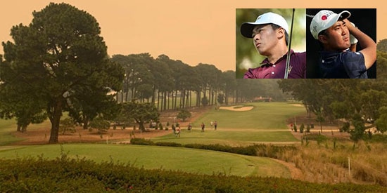 Chun An Yu and Takumi Kanaya lead at a smoky Australian GC (Twitter/@paulprendo photo)