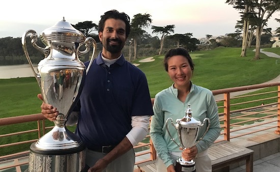 Champions Amol Mahal and Kesareee Rojanapeansatith<br>AmateurGolf.com photo by Jim Young