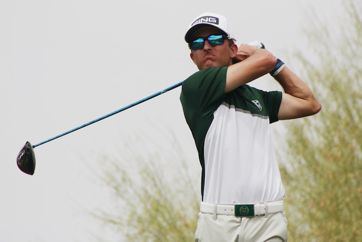 Colorado State's Davis Bryant teeing off on the par-4 8th hole. (Conner Penfold photo)