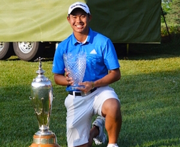 Collin Morikawa after 2015 Trans-Mississippi title <br>(Photo courtesy of Trans-Miss Golf Association)</br>