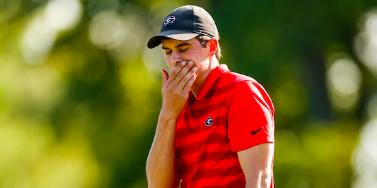 Davis Thompson went from red numbers to letters on a brutal U.S. Open Friday (USGA)