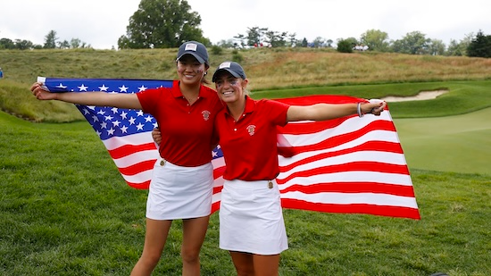 Rachel Kuehn (right) is playing in her third Curtis Cup (USGA Photo)