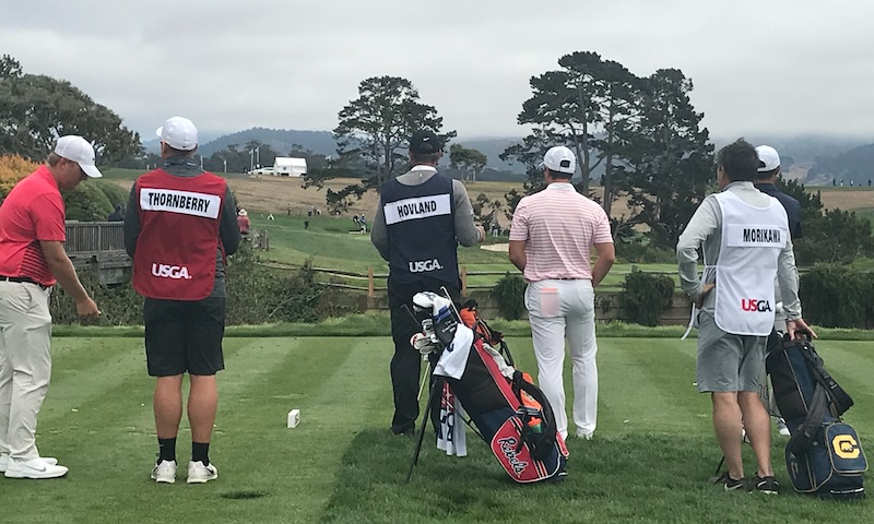 One of the boys again - Thornberry with Viktor Hovland and Colin Morikawa at the 2017 U.S. Amateur