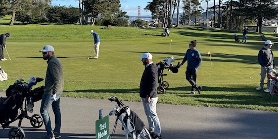 Players getting ready to start their rounds as the 109th SF City gets underway